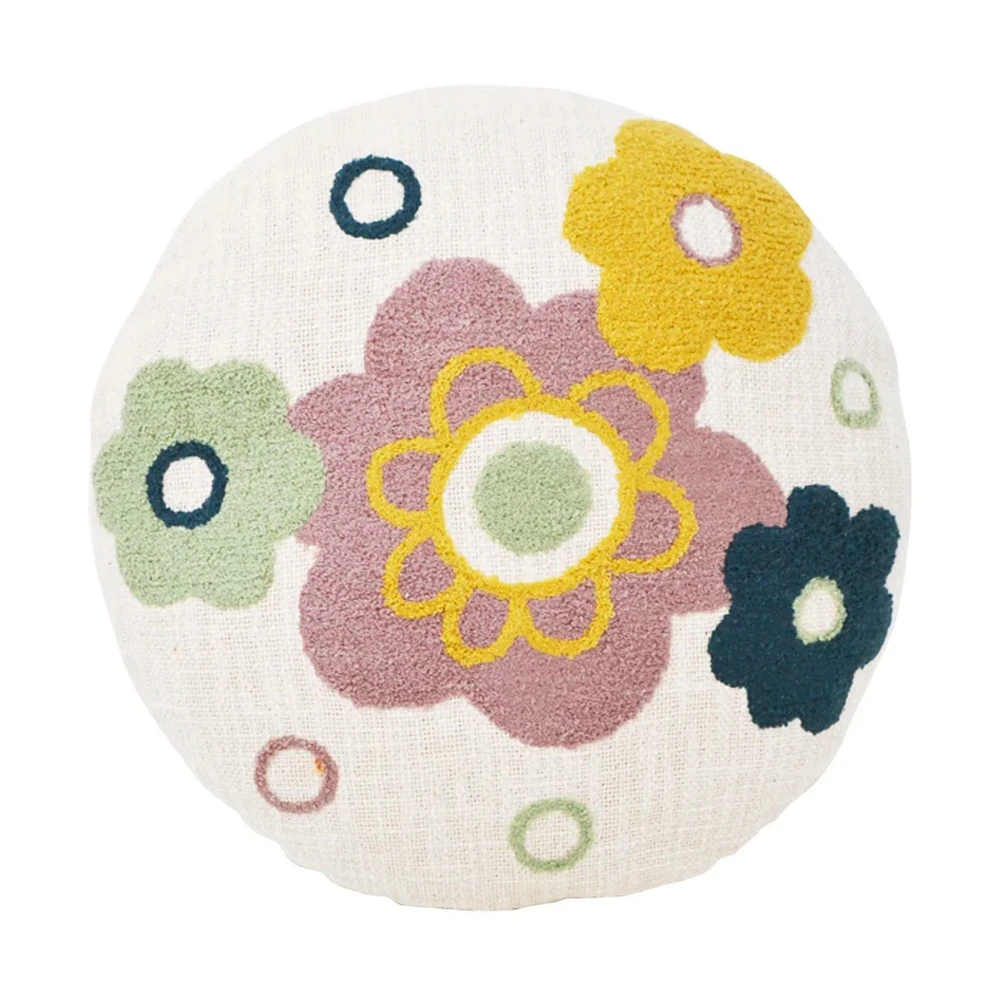 Coussin Rond Fleurs 35cm