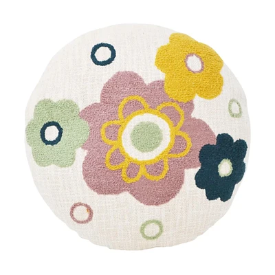 Coussin Rond Fleurs 35cm