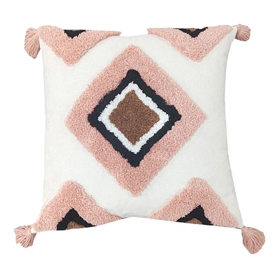 Cushion Tufted Pink Diamond