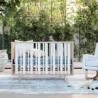 Novella Crib with Toddler Bed Conversion Kit - Stained Ash / Ivory