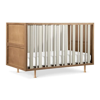 Novella Crib with Toddler Bed Conversion Kit - Stained Ash / Ivory