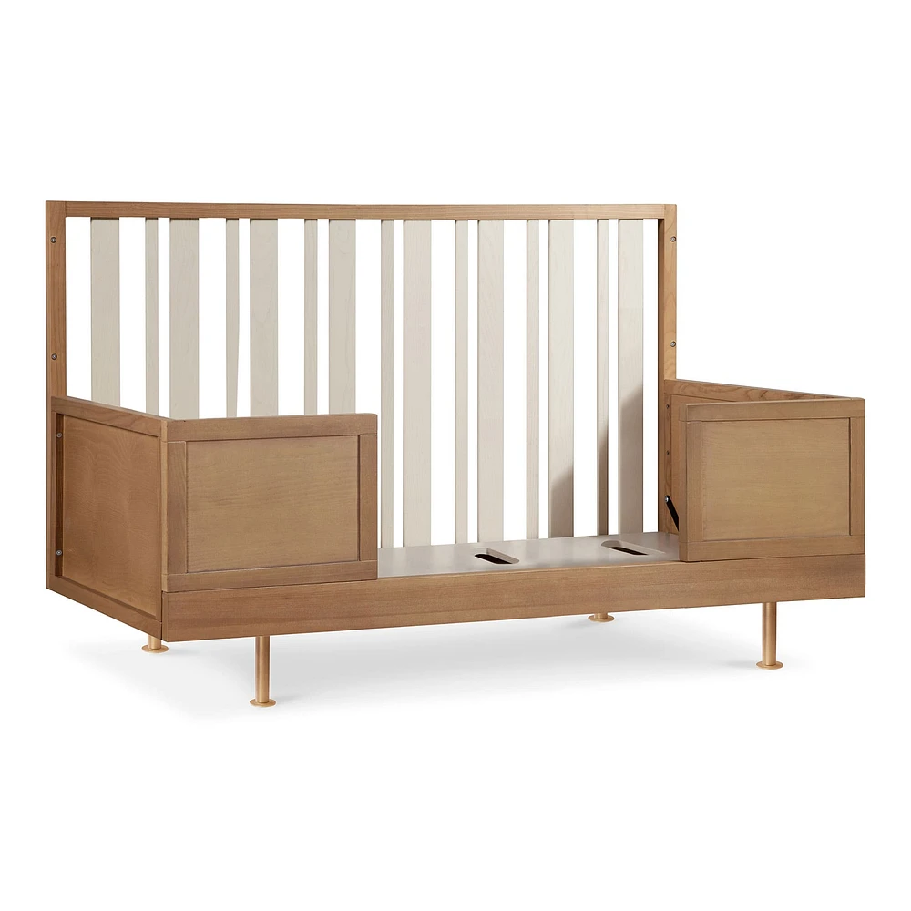 Novella Crib with Toddler Bed Conversion Kit - Stained Ash / Ivory
