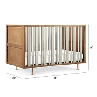 Novella Crib with Toddler Bed Conversion Kit - Stained Ash / Ivory