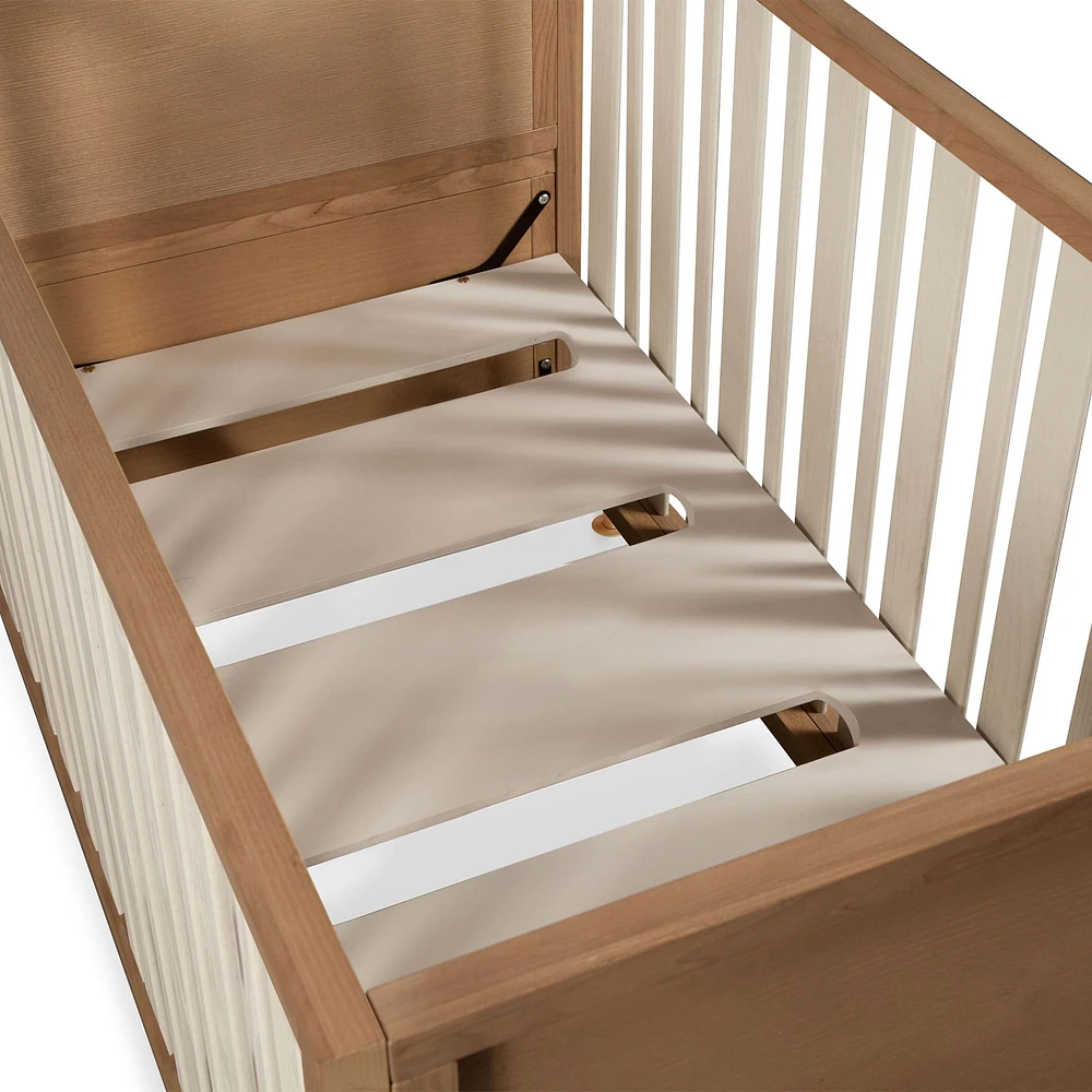 Novella Crib with Toddler Bed Conversion Kit - Stained Ash / Ivory
