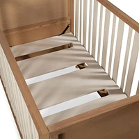 Novella Crib with Toddler Bed Conversion Kit - Stained Ash / Ivory