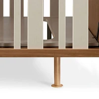 Novella Crib with Toddler Bed Conversion Kit - Stained Ash / Ivory