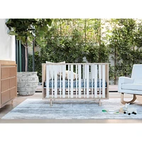 Novella Crib with Toddler Bed Conversion Kit - Stained Ash / Ivory