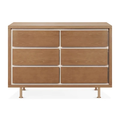 Commode 6 Tiroirs Novella - Frêne teinté / Ivoire