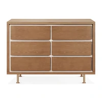 Commode 6 Tiroirs Novella - Frêne teinté / Ivoire
