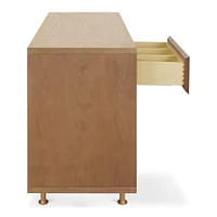 Commode 6 Tiroirs Novella - Frêne teinté / Ivoire