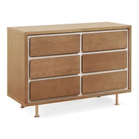 Commode 6 Tiroirs Novella - Frêne teinté / Ivoire