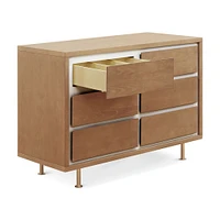 Commode 6 Tiroirs Novella - Frêne teinté / Ivoire