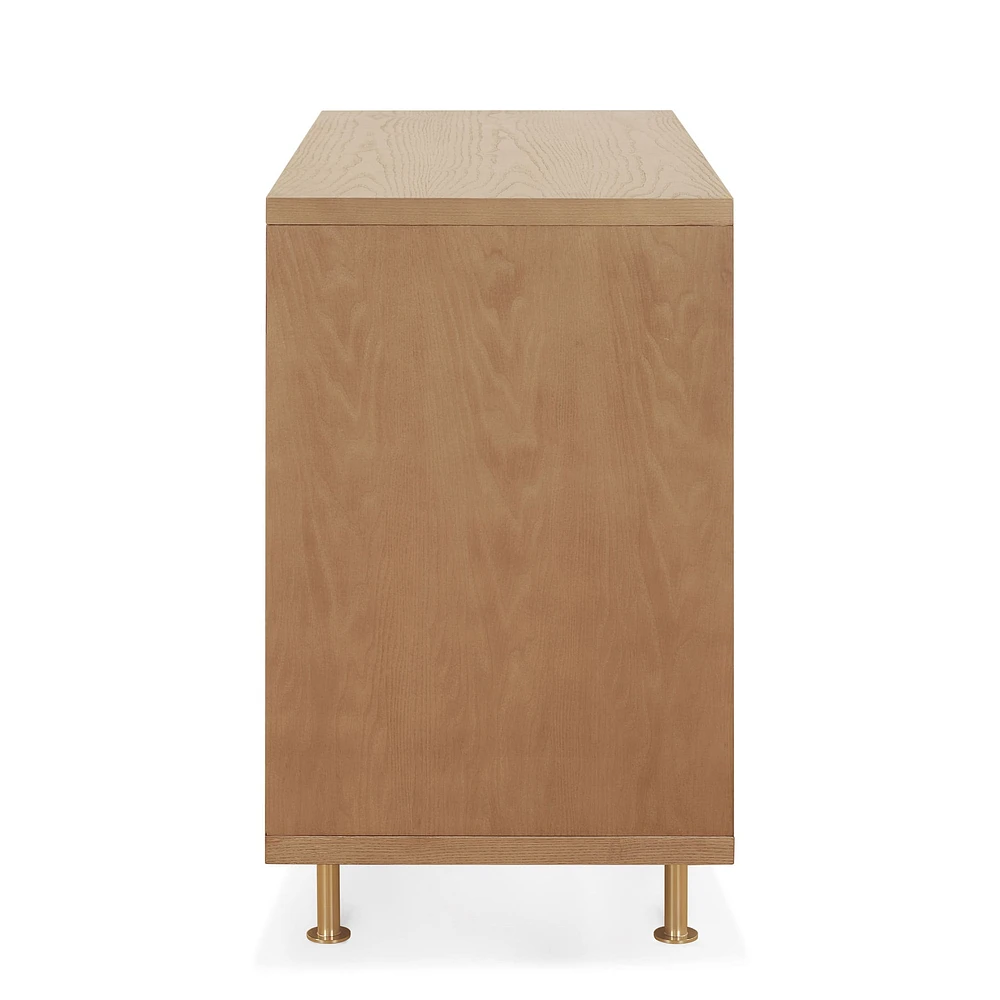 Commode 6 Tiroirs Novella - Frêne teinté / Ivoire