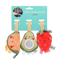 Stroller Toy Set of 3 - Watermelon, Avocado, Strawberry