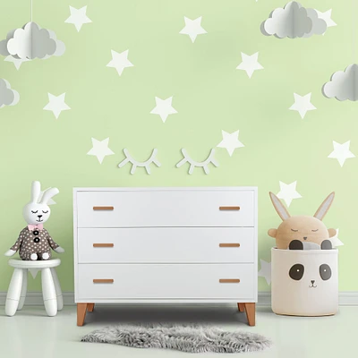 Caravaggio 3 Drawers Chest - White / Walnut