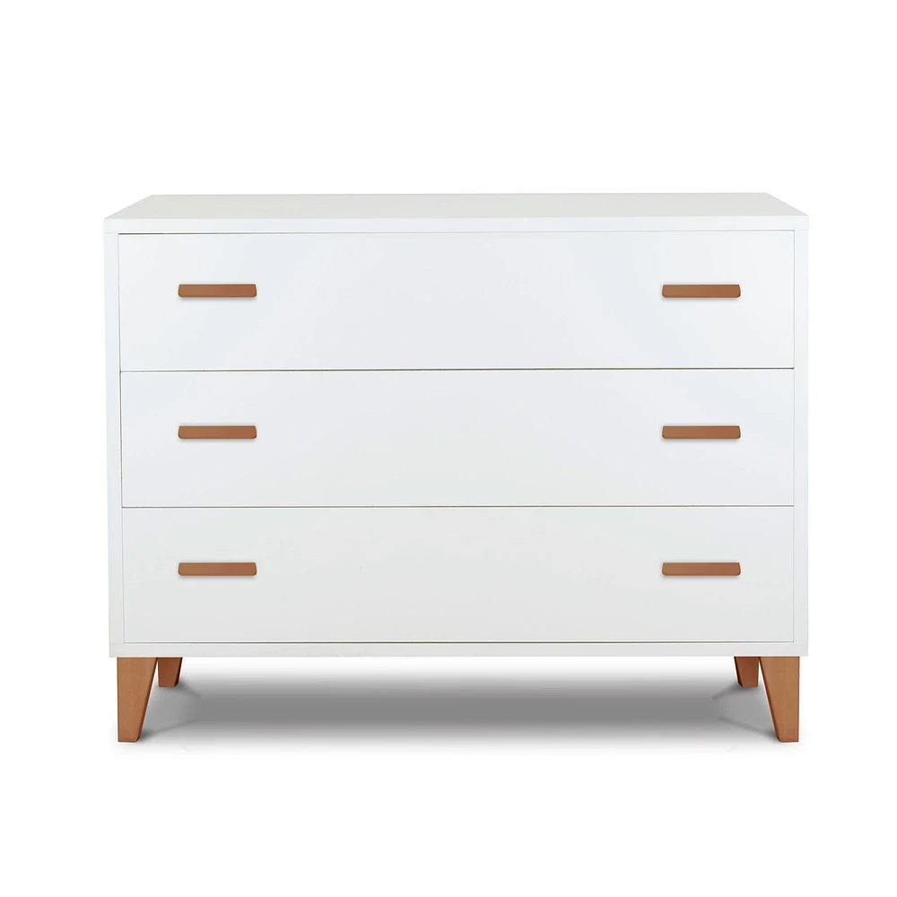 Caravaggio 3 Drawers Chest - White / Walnut