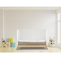 Donatello Crib - White / Natural