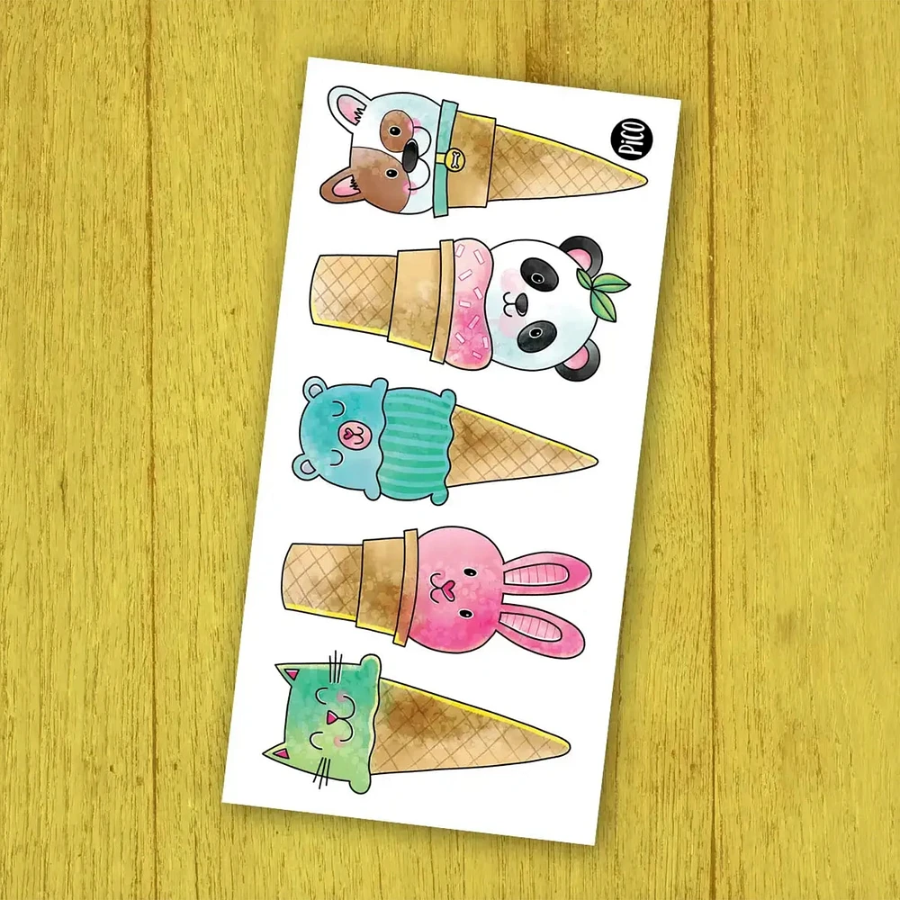 Tattoos Pico- Animal Ice Cream Cones