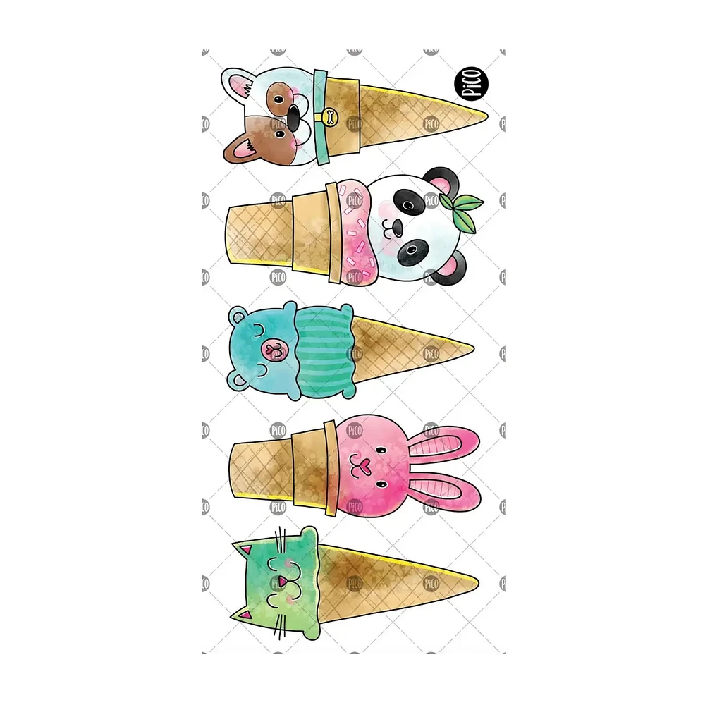 Tattoos Pico- Animal Ice Cream Cones