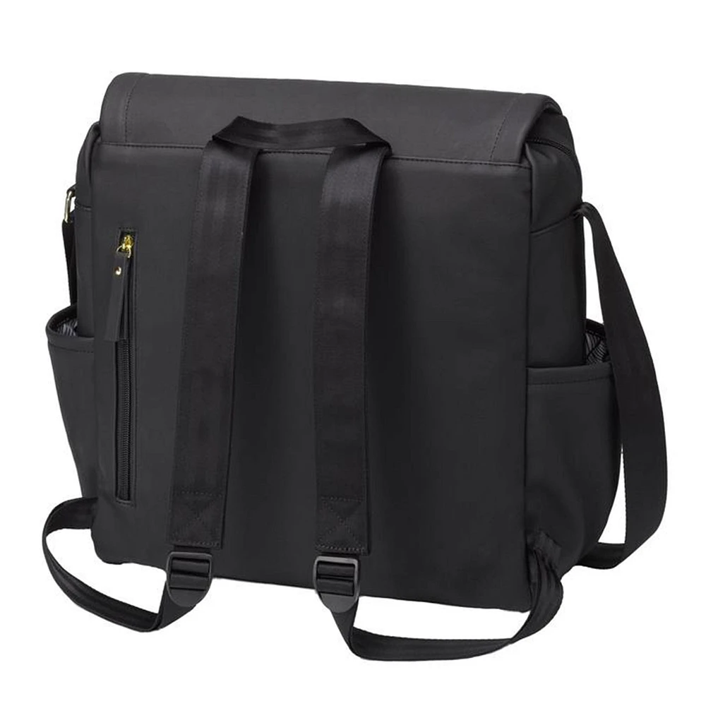 Boxy Diapers Backpack - Black Matte Leatherette