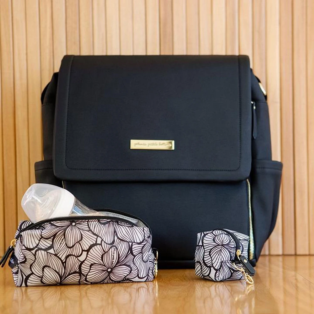 Boxy Diapers Backpack - Black Matte Leatherette
