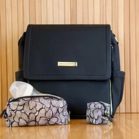 Boxy Diapers Backpack - Black Matte Leatherette