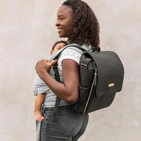 Boxy Diapers Backpack - Black Matte Leatherette