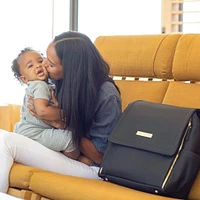 Boxy Diapers Backpack - Black Matte Leatherette