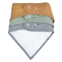 Baby Bandana Bibs (3) - Honey / Moss / Grey