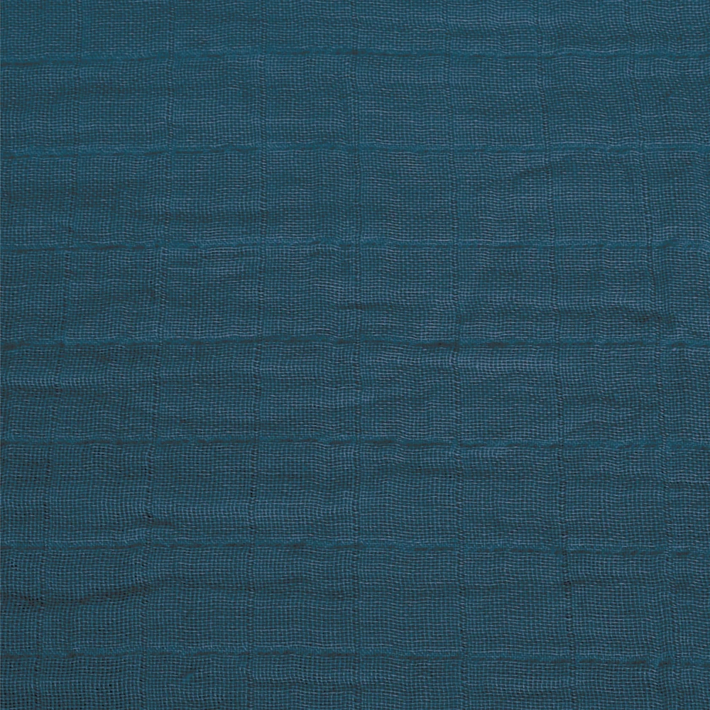Crib Fitted Sheet Muslin Navy