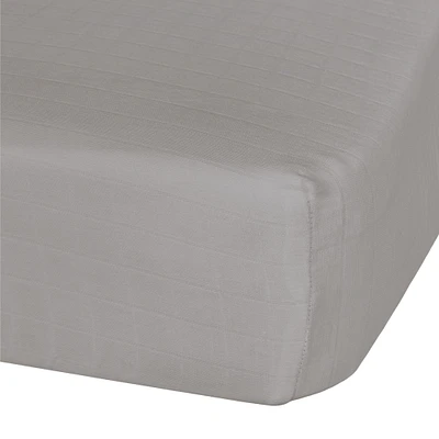 Drap Contour pour Lit de Bébé - Mousseline Taupe