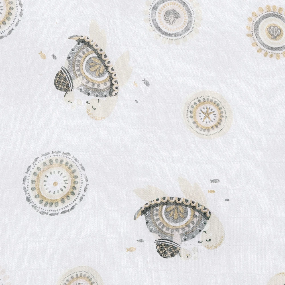 Muslin Swaddle Blanket -Turtles