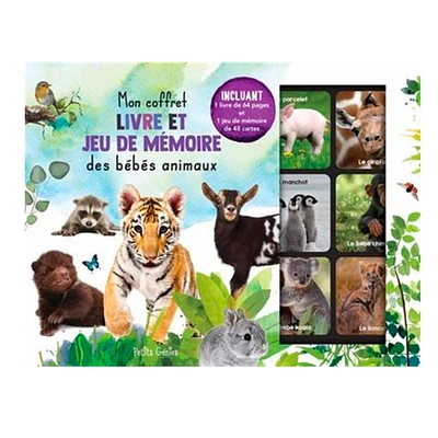 Mon coffret livre et jeu de mémoire des bébés animaux