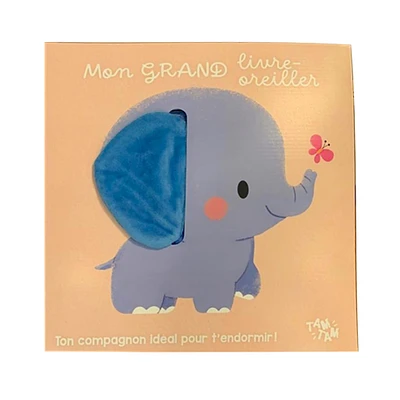 Mon Grand Livre-Oreiller- Eléphant