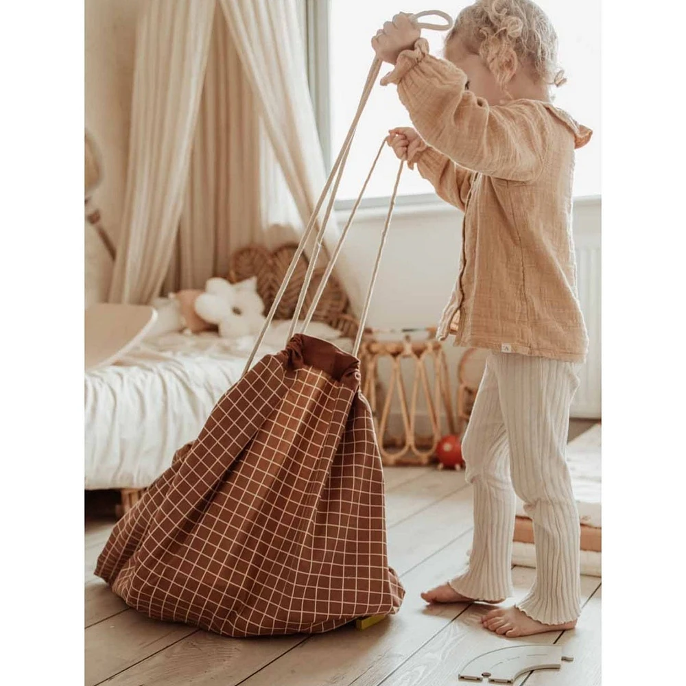 Organic Grid Brown Storage Bag