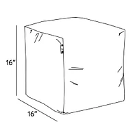 Square Ottoman and Footrest - Clementine Yellow