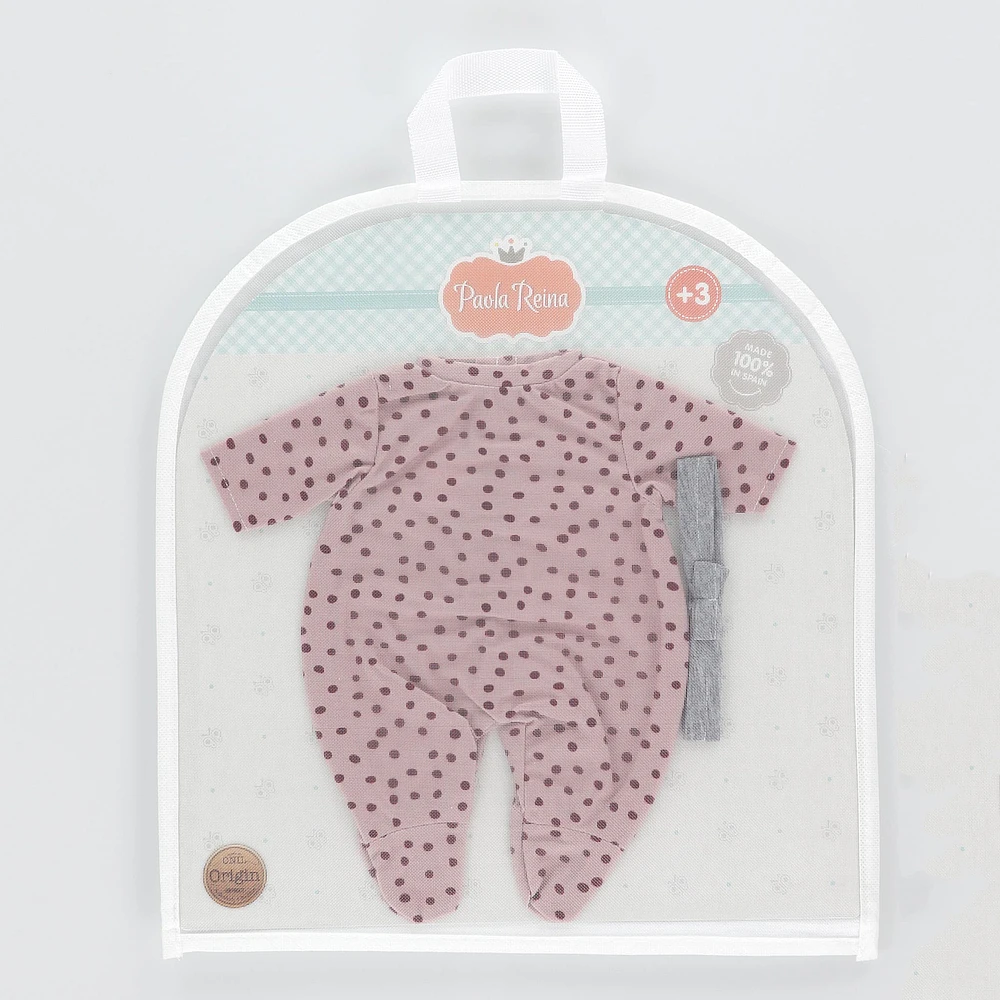 Pyjamas Rose à Pois pour Poupée Paola Reina