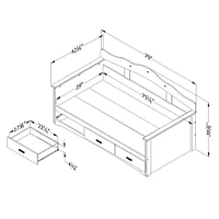 Lit Divan Avec Rangement Tiara - Blanc Solide