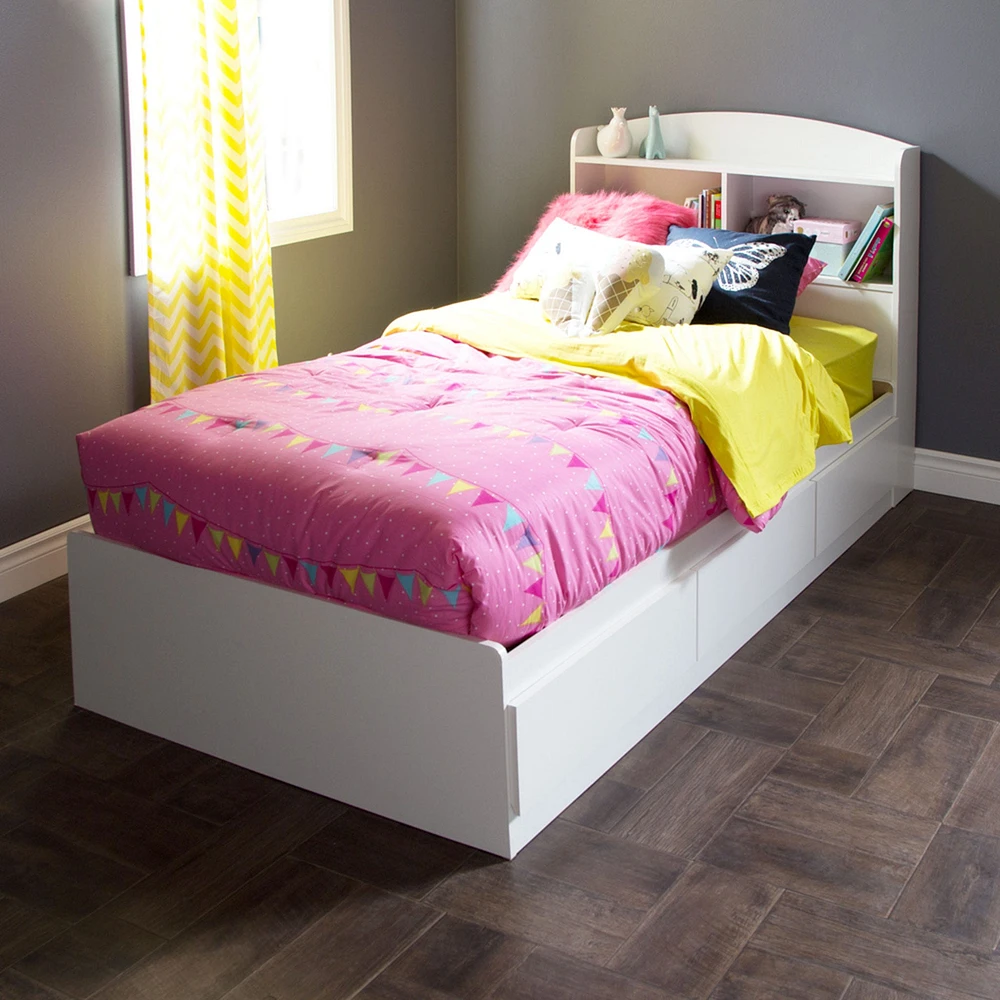 Logik Twin bed with 3 Drawers - White