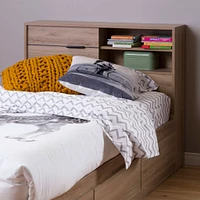 Fynn Twin Headboard with Storage - Rustic Oak