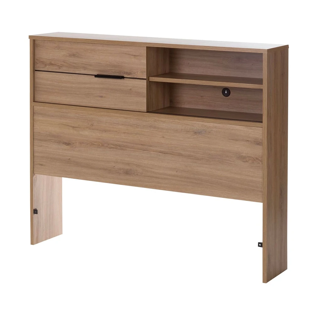Fynn Twin Headboard with Storage - Rustic Oak