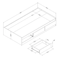 Mates Bed with 3 Drawers - Vito Soft Gray