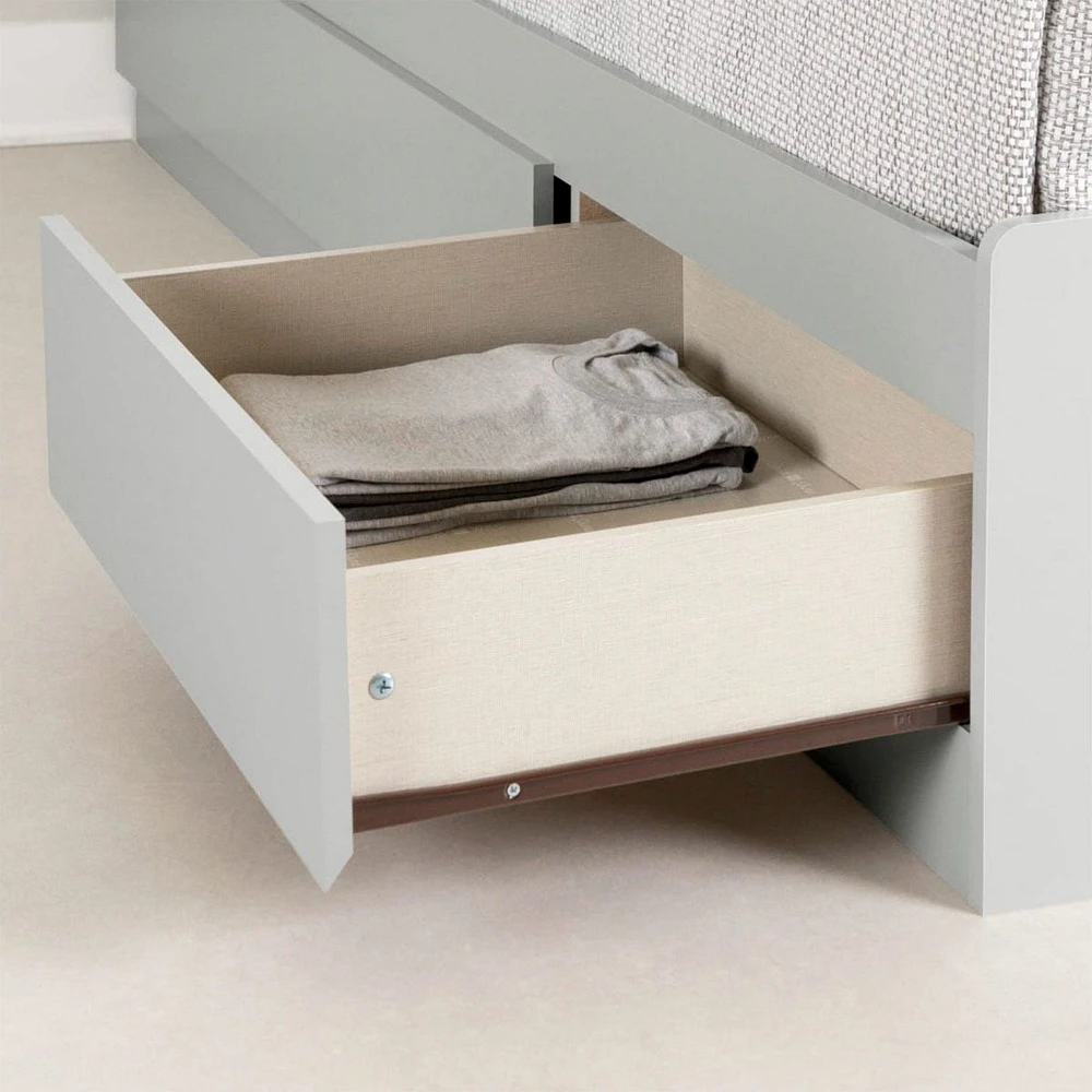 Mates Bed with 3 Drawers - Vito Soft Gray