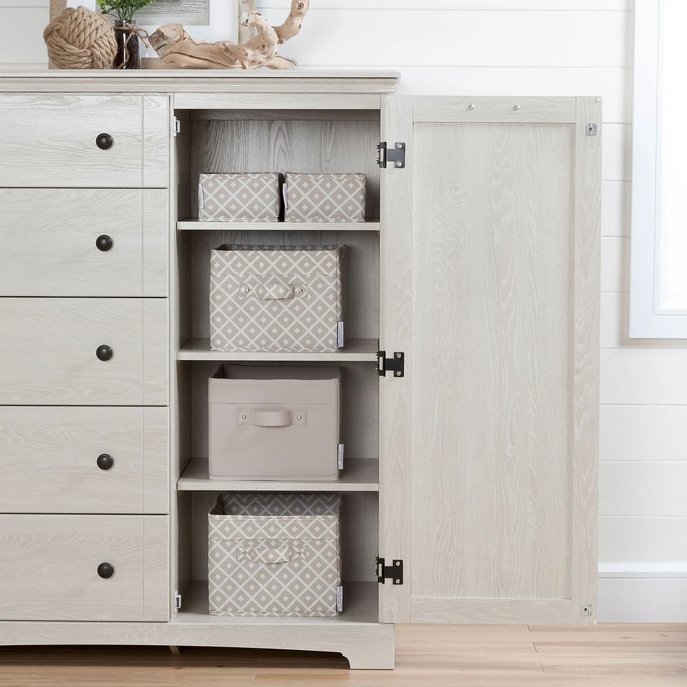 Door Chest with 5 Drawers - Avilla Winter Oak