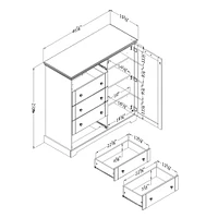 Door Chest with 5 Drawers - Avilla Winter Oak