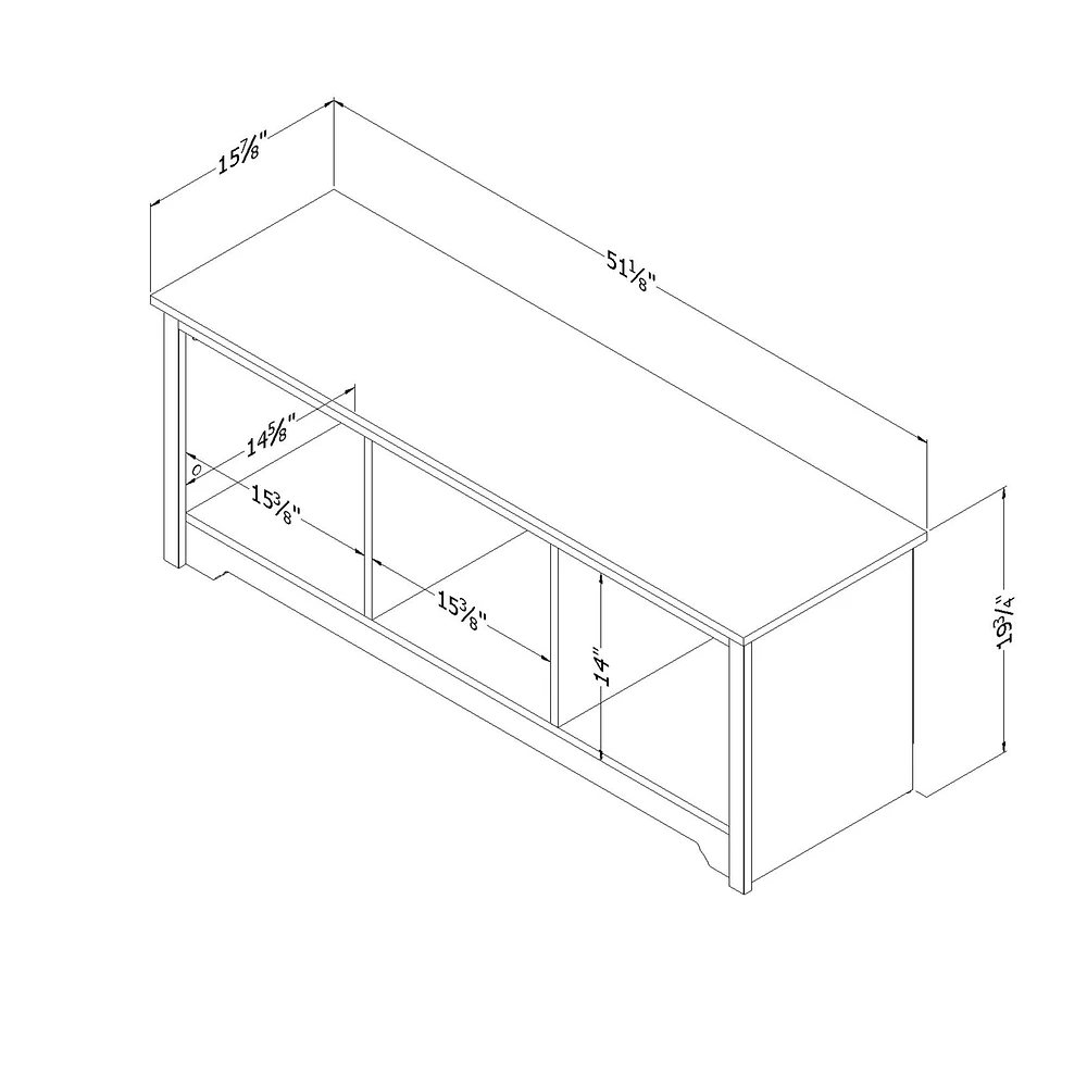 Cubby Storage Bench - Vito Pure White