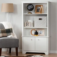 3-Shelf Bookcase with Doors - Vito Pure White