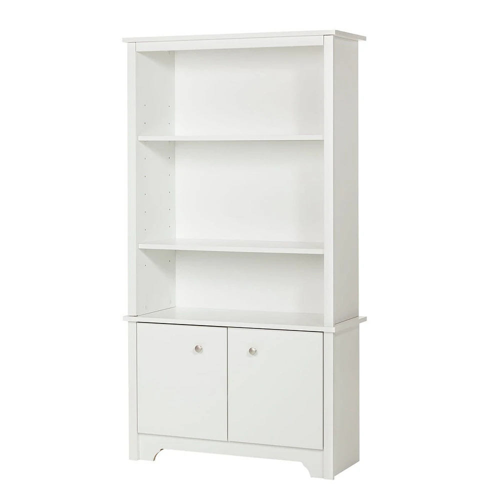 3-Shelf Bookcase with Doors - Vito Pure White