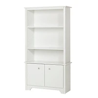 3-Shelf Bookcase with Doors - Vito Pure White