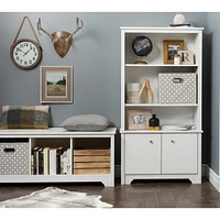 3-Shelf Bookcase with Doors - Vito Pure White